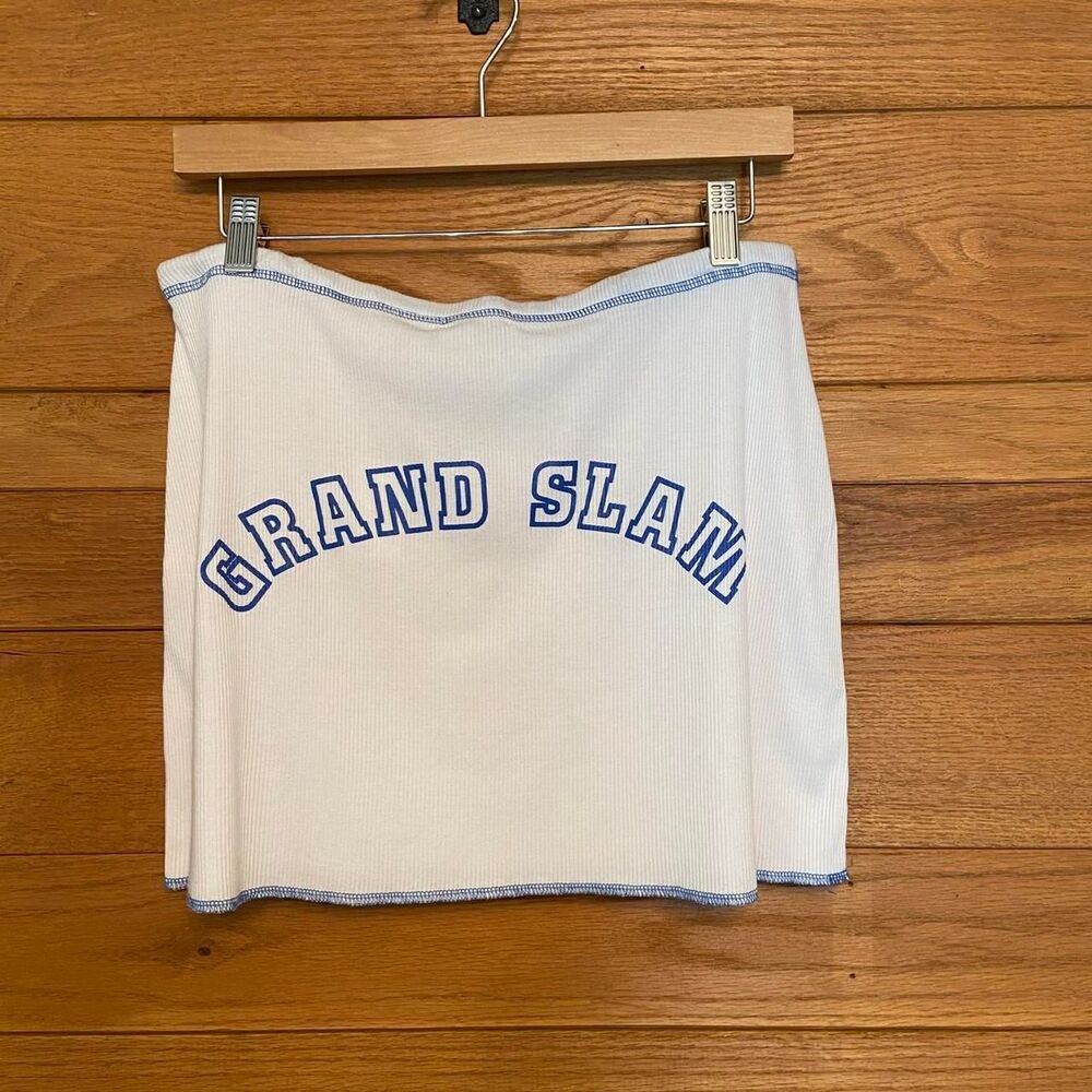 Vintage Y2K Grand Slam baseball style ribbed mini skirt deadstock